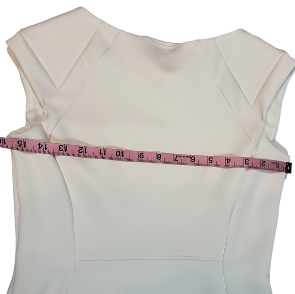 Enfocus Studio Ivory Sheath Dress Size 4 Floral Cutout Stretch Cocktail Party - Picture 15 of 16
